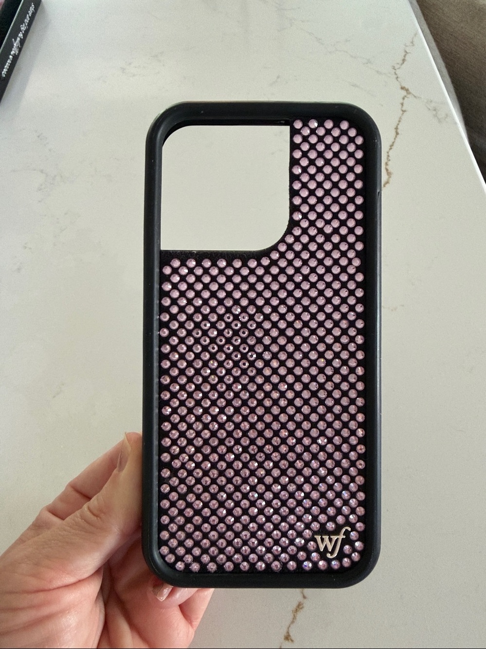 Wildflower pink rhinestone 16 pro phone case
